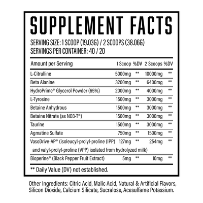 Pump Serum v2 Supplement Facts